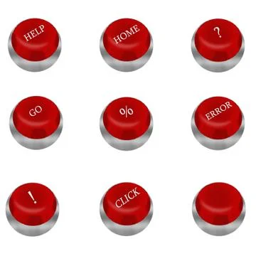 A set of bottons in red Stock Illustration