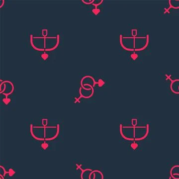 Set Bow and arrow and Gender on seamless pattern. Vector Stockillustratie