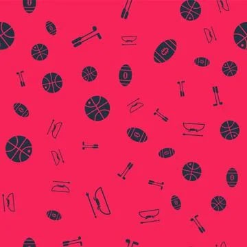 Set Bow and arrow in quiver, Golf club, Basketball ball and American Football on Stock Illustration