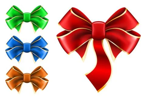 Set bow in different color Stock Illustration