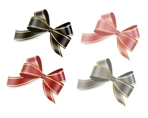 Set of bow ribbon Illustrazione stock
