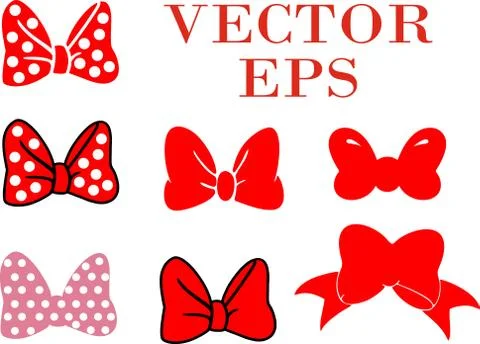 Set of bows. colored bow set. Vector eps Stock Illustration