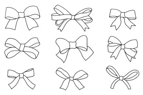 Set of bows Illustrazione stock