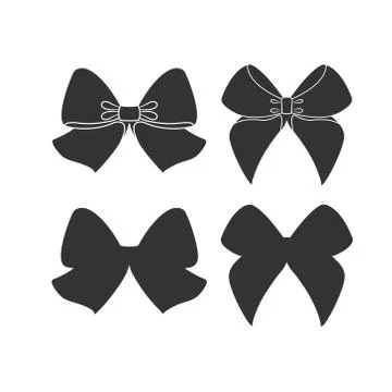 Set of bows. Vector illustration isolated on white background Stock Illustration