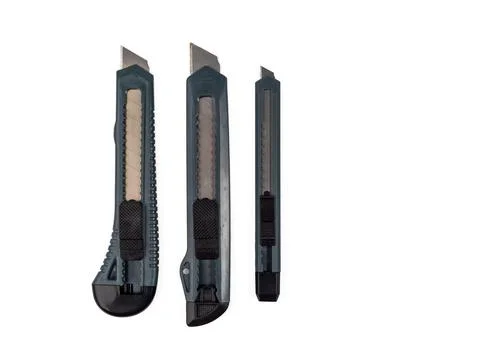 Set of box cutter on a white background. Stock Photos