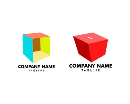Set of Box Logo Vector Template Stock Illustration