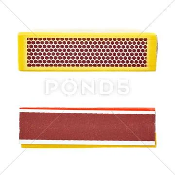 Set of Box side of matches isolated over the white background Stock Photos