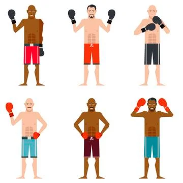Set of Boxers Stock Illustration