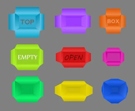 Set Of Boxes Different Color And Sizes For Your Design Stock Illustration