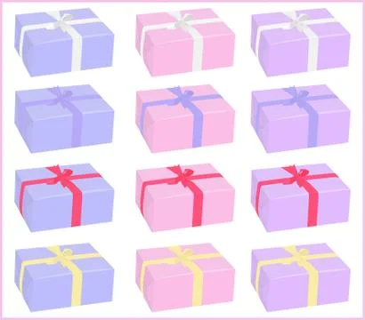 Set of boxes Stock Illustration