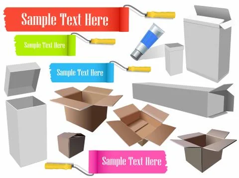 Set of boxes Stock Illustration