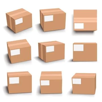 Set of boxes Stock Illustration