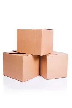 Set of boxes isolated on white Stock Photos