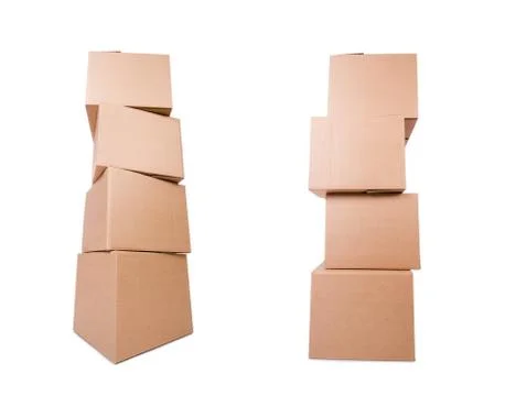 Set of boxes isolated on white Stock Photos