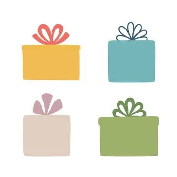Set boxes. Silhouette of a gift box. It is well suited for attracting attention Stock Illustration