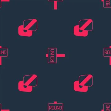 Set Boxing training paws and ring board on seamless pattern. Vector Stock Illustration