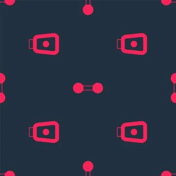 Set Boxing training paws and Dumbbell on seamless pattern. Vector 스톡 일러스트