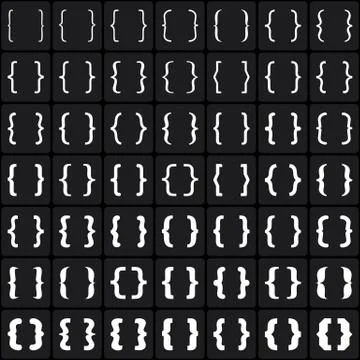 Set of braces or curly brackets icon. Vector Stock Illustration