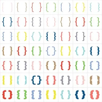 Set of braces or curly brackets icon. Vector Stock Illustration