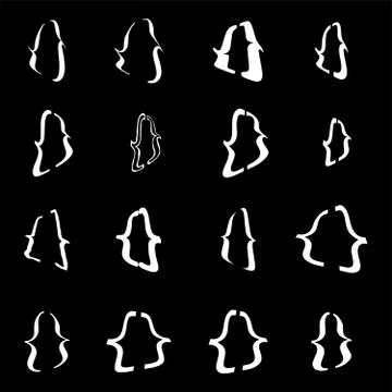Set of braces or curly brackets icon Stock Illustration