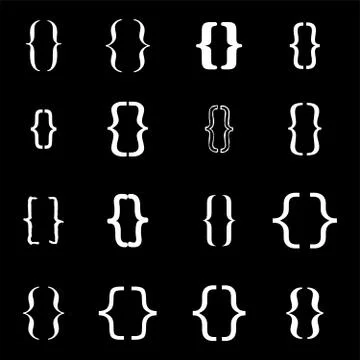 Set of braces or curly brackets icon Stock Illustration