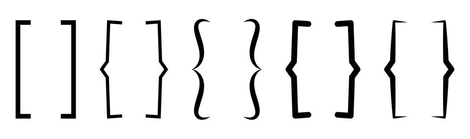 Set of bracket icon Stock Illustration