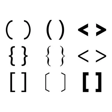 A set of brackets. icon. A collection of text brackets. Vector illustration Stock Illustration