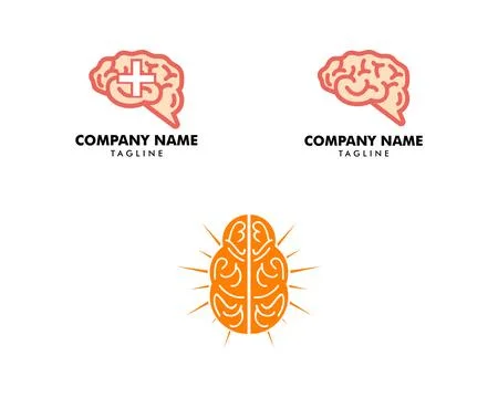 Set of Brain icon logo design vector illustration Stock-Illustration