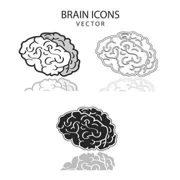 Set of brains icon Stock Illustration