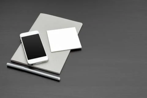 Set of branding elements on deep black background Stock Photos