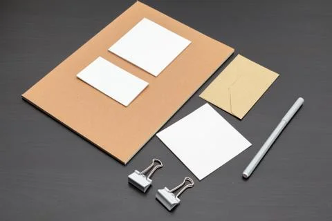 Set of branding elements on deep black background Foto stock