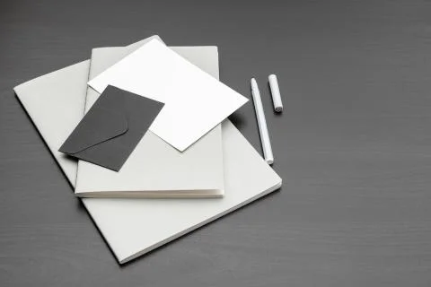 Set of branding elements on deep black background Stock Photos