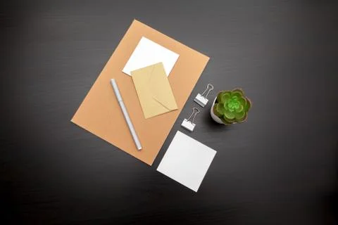 Set of branding elements on deep black background Stock Photos