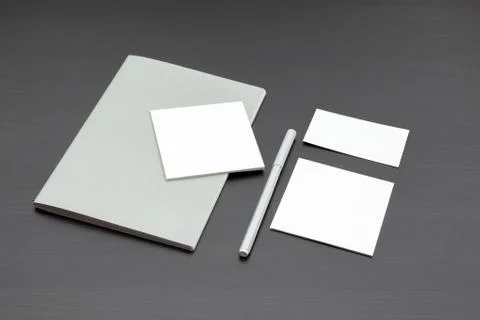 Set of branding elements on deep black background Stock Photos