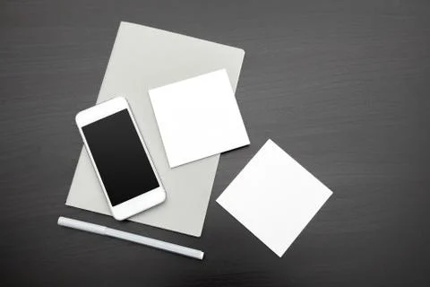 Set of branding elements on deep black background Stock Photos