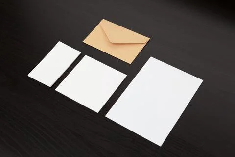 Set of branding elements on deep black background Stock Photos