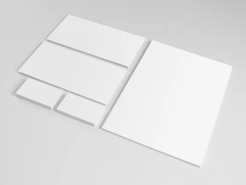 Set of branding elements on gray background Stock Photos