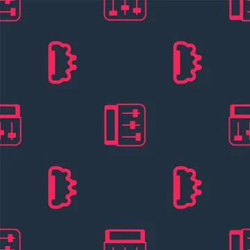 Set Brass knuckles and Drum machine music on seamless pattern. Vector Illustrazione stock