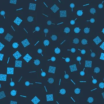 Set Bread knife, Frying pan, Kitchen timer and Ventilation on seamless pattern Stock Illustration