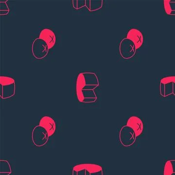 Set Bread loaf and Cheese on seamless pattern. Vector Stockillustratie