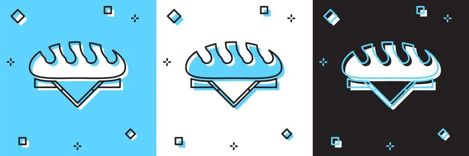 Set Bread loaf icon isolated on blue and white, black background. Vector 스톡 일러스트