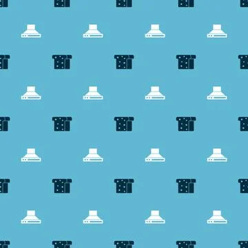 Set Bread toast and Kitchen extractor fan on seamless pattern. Vector 스톡 일러스트