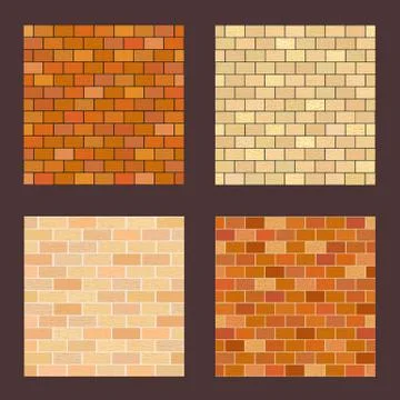 Set brick different color on dark background Stock Illustration