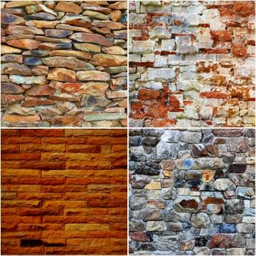 Set of  brick wall texture background Foto stock