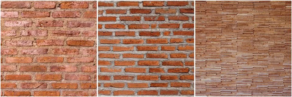 Set of brick wall texture background. Stock Photos
