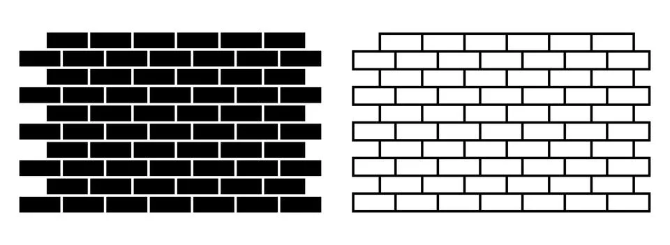 Set of bricks icons Illustrazione stock