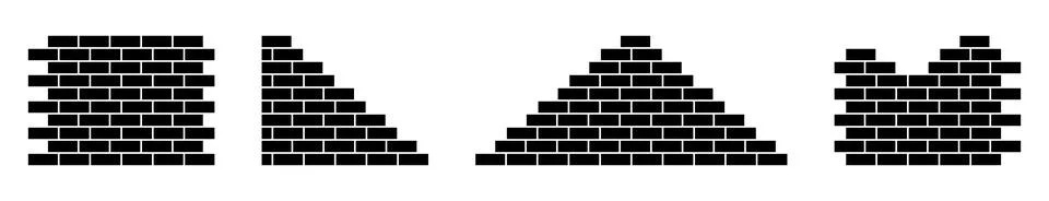 Set of bricks vector icons Illustrazione stock