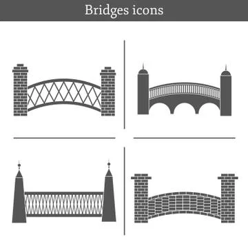Set of bridge icons Stock Illustration