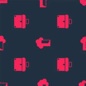 Set Briefcase and Cloud database on seamless pattern. Vector 스톡 일러스트