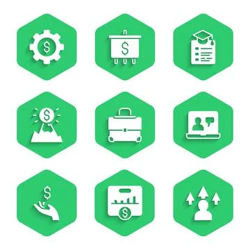 Set Briefcase, Key performance indicator, Front end development, Online Stock Illustration